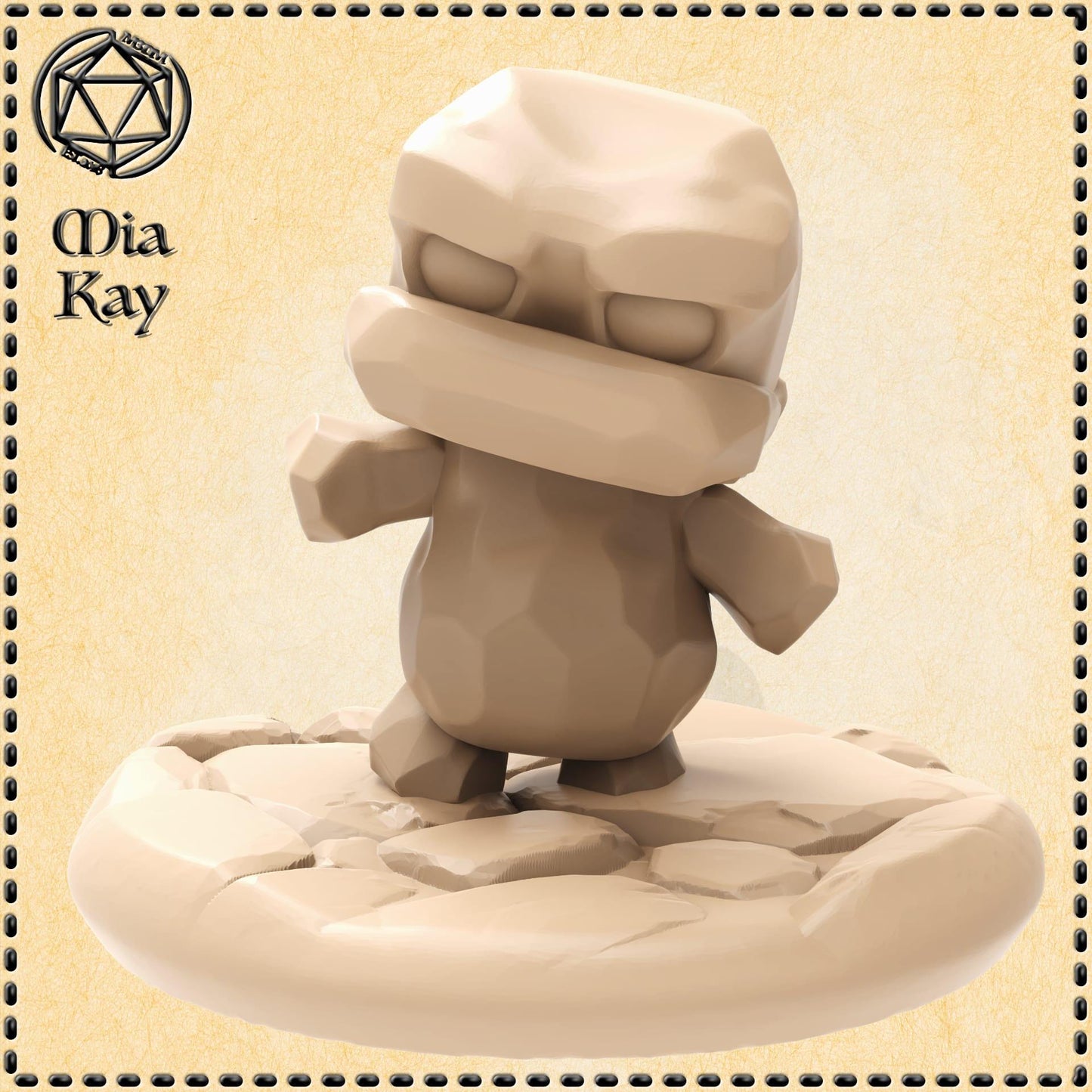 Baby Rock Golem miniature by M3DM