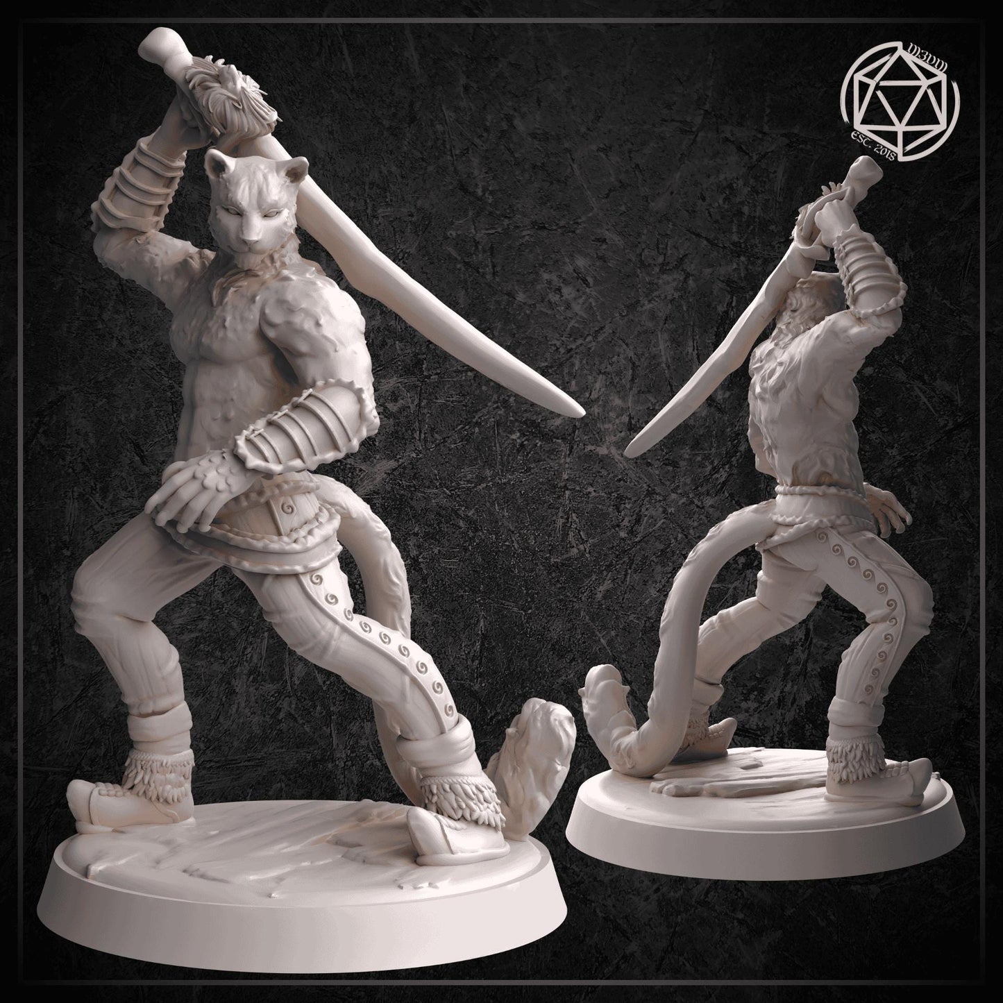 Catfolk Swordsman miniature by MZ4250