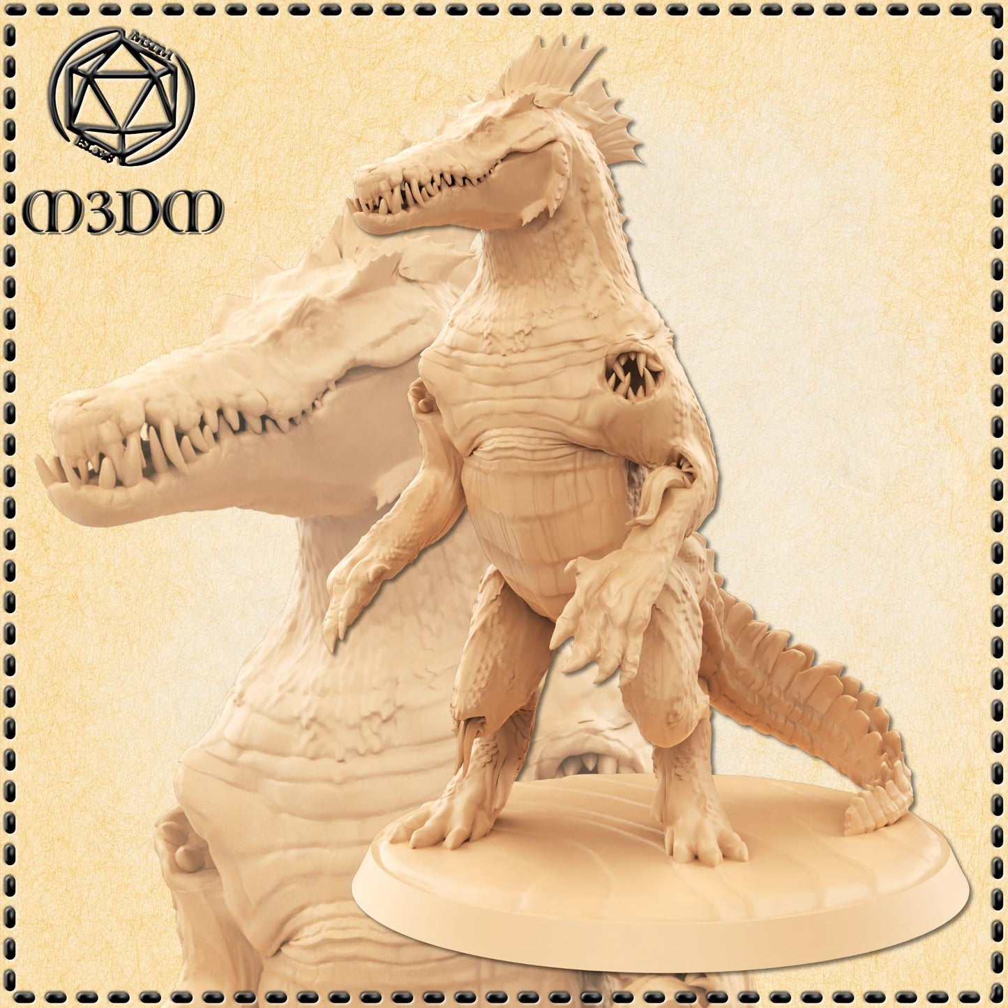 Cipactli - Monstrous Crocodile miniature by M3DM