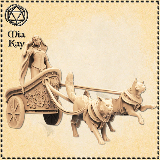 Freya with her Chariot Cats miniature by M3DM