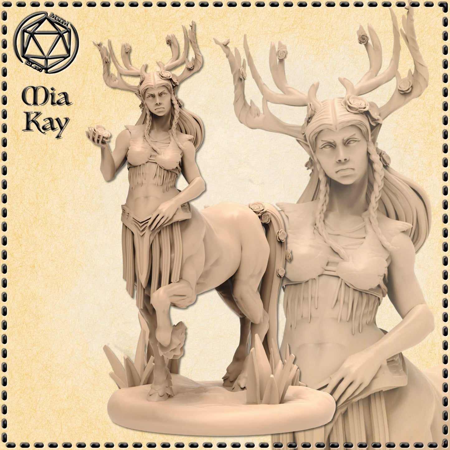 Druid Centaur miniature by M3DM