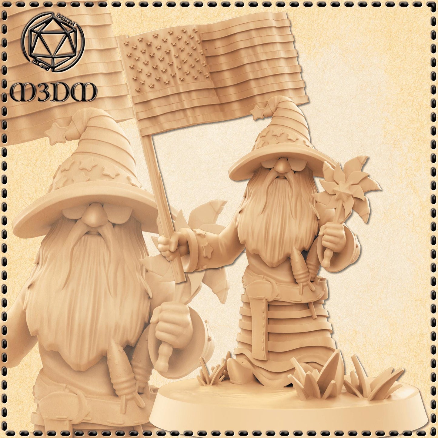 The 4th of July Gnome miniature by M3DM