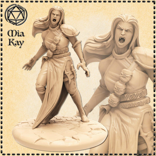 Female Vampire Rogue miniature by M3DM