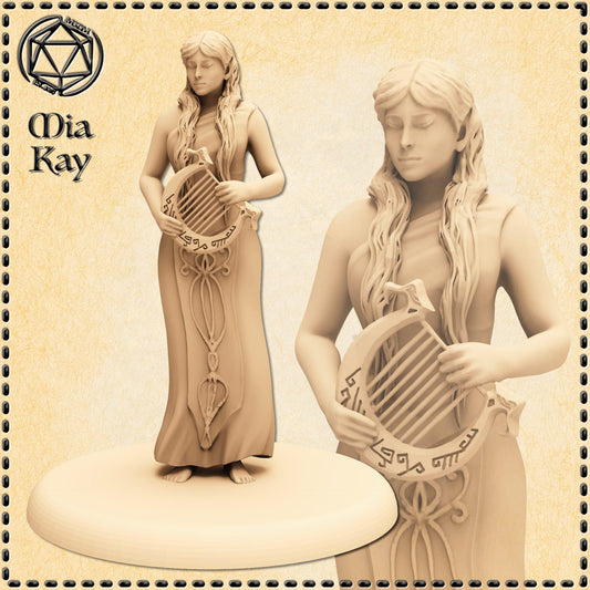 Half Elf Bard miniature by M3DM