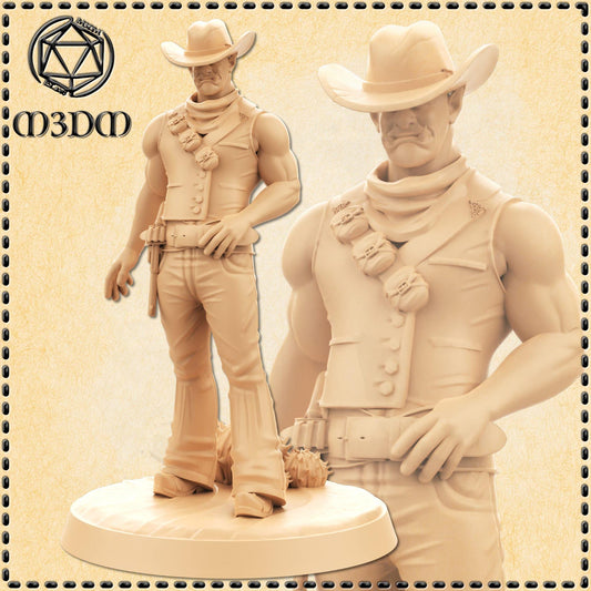 Half-Orc Sheriff Gunslinger miniature by M3DM