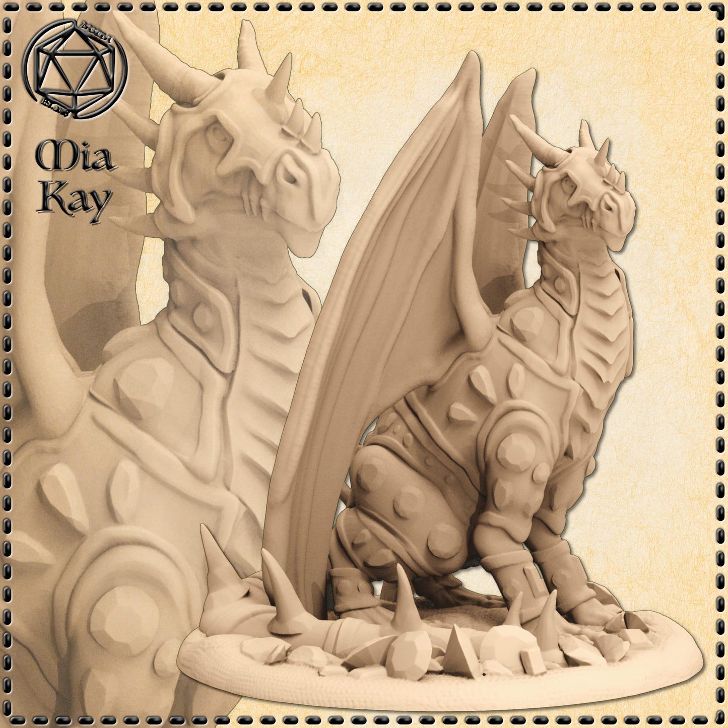 Jeweled Dragon miniature by M3DM