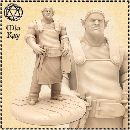 Orc Butcher miniature by M3DM