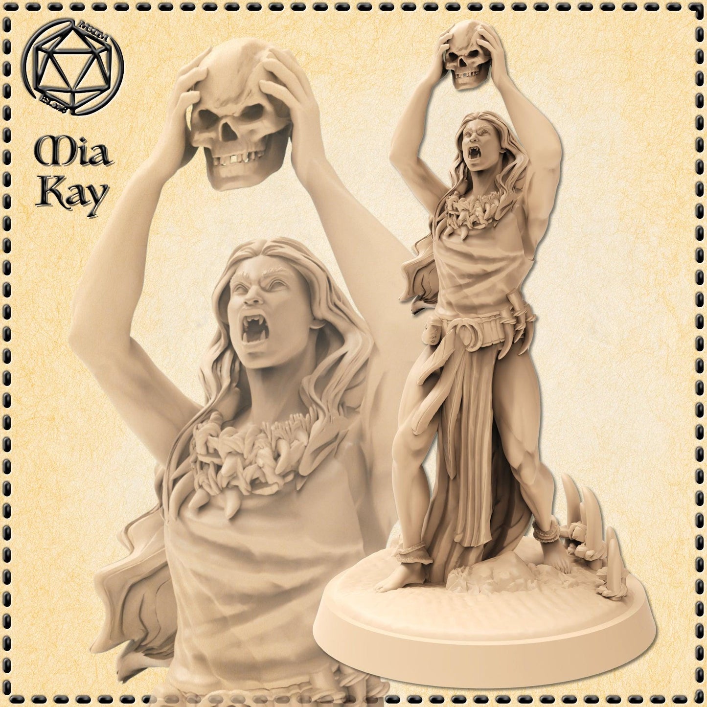 Orc Priestess miniature by M3DM