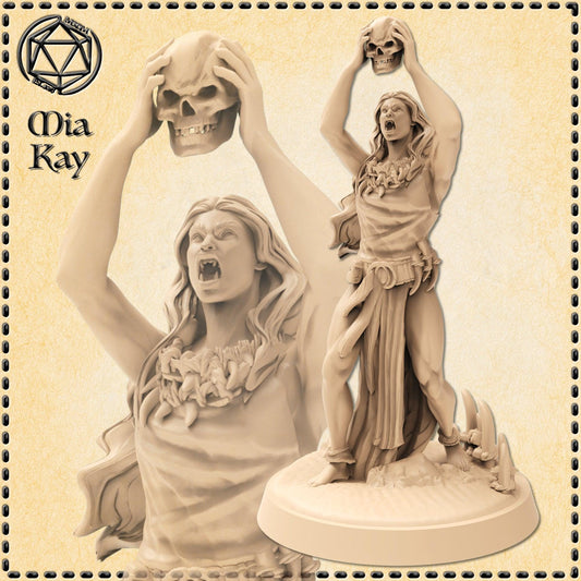 Orc Priestess miniature by M3DM