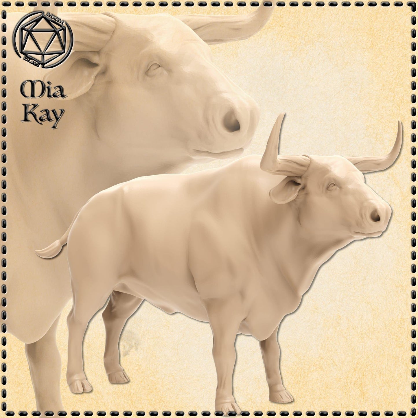 Ox - Standing miniature by M3DM