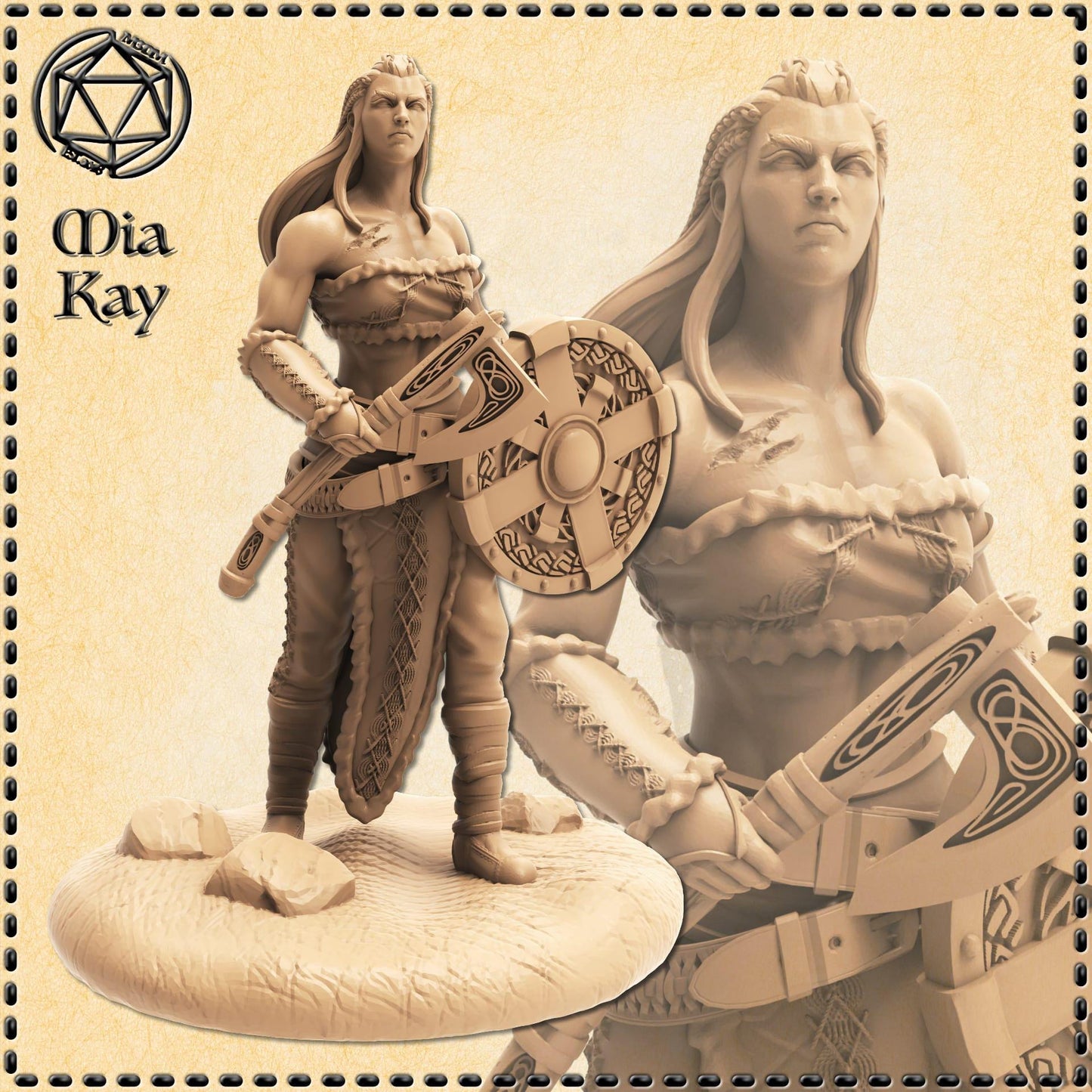 Shield Maiden miniature by M3DM