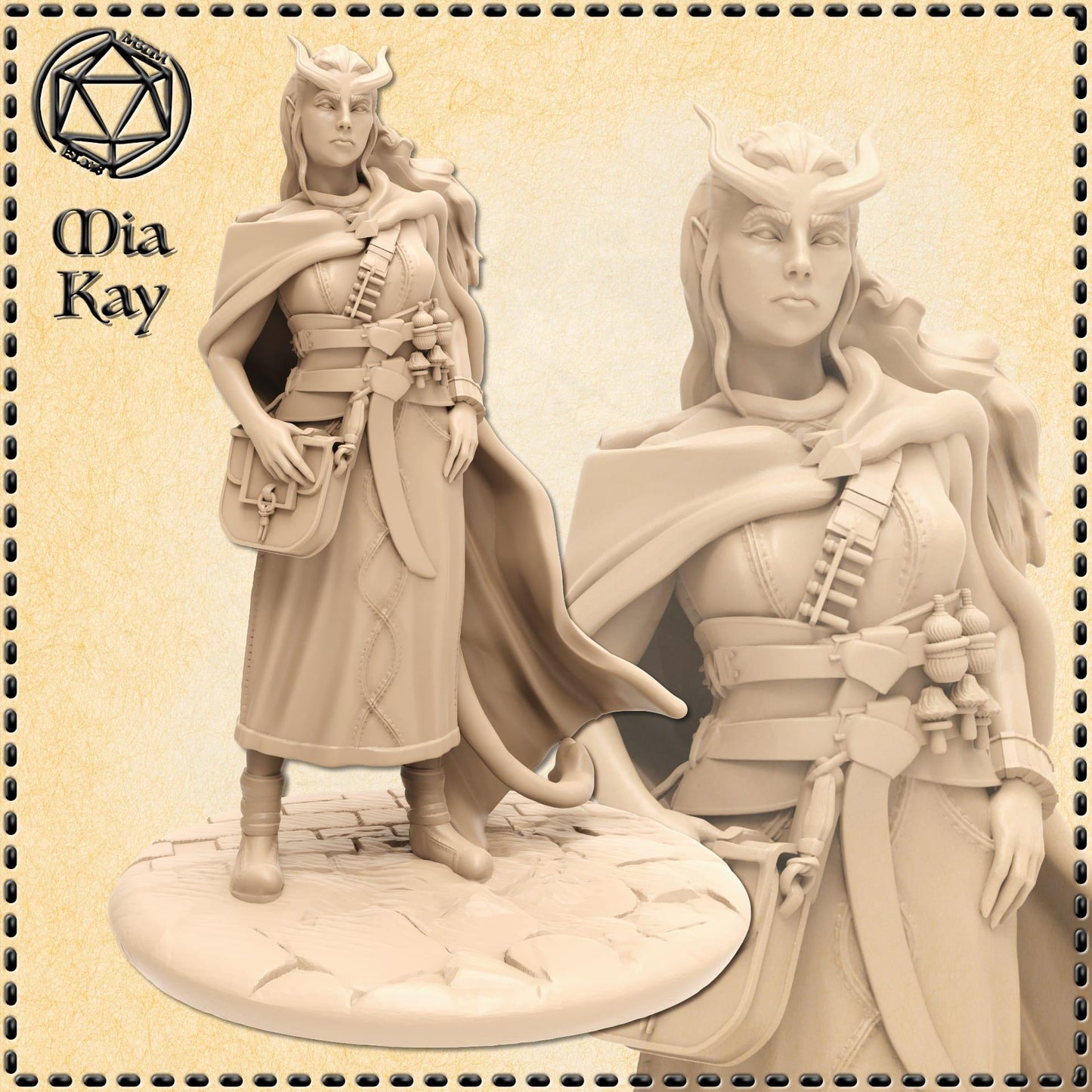 Tiefling Alchemist miniature by M3DM