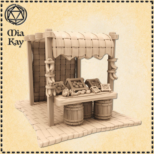 Fruit Market Stand miniature by M3DM