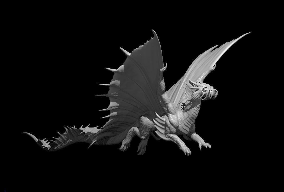 Gold Dragon Ancient Adult Young Wyrmling miniature by MZ4250