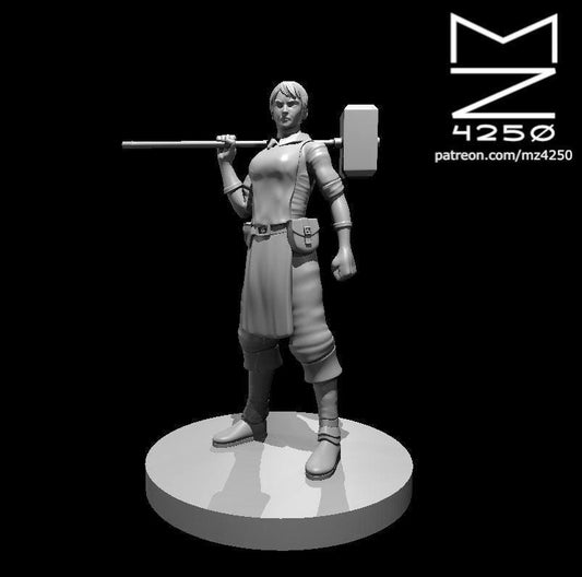 Human Female Blacksmith miniature by MZ4250