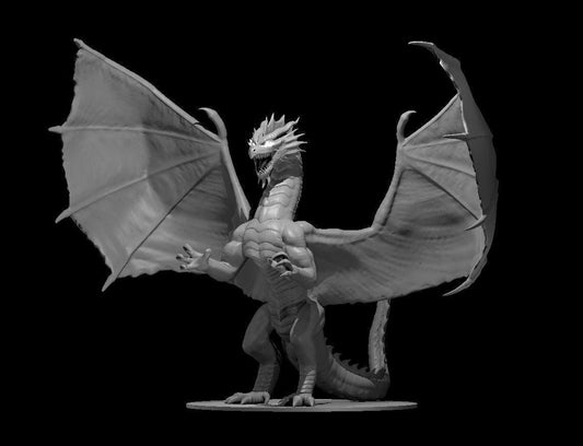 Red Dragon Ancient Adult Young Wyrmling miniature by MZ4250
