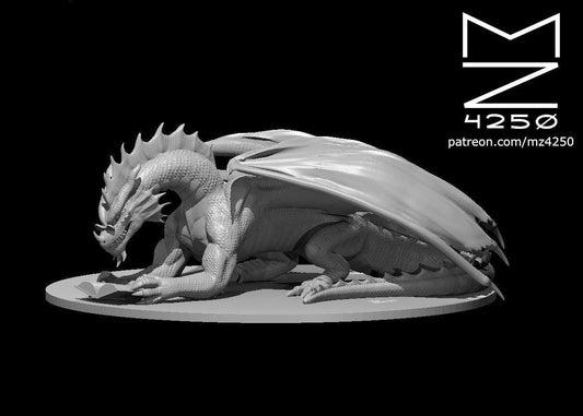 Red Dragon Reading a Book miniature by MZ4250