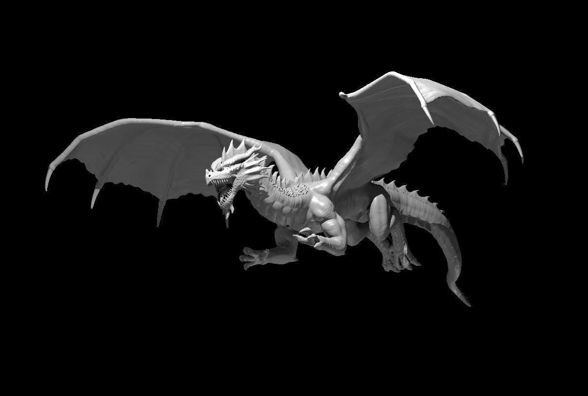 Red Dragon Ancient Adult Young Wyrmling miniature by MZ4250