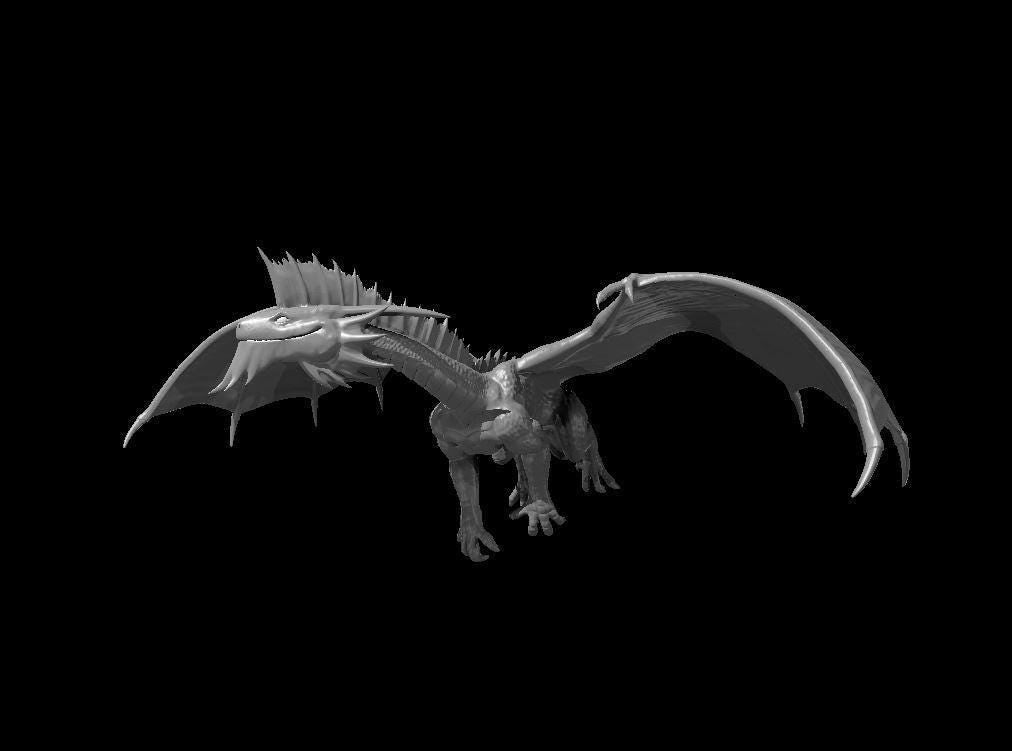 Silver Dragon Wyrmling Young Adult Ancient miniature by MZ4250