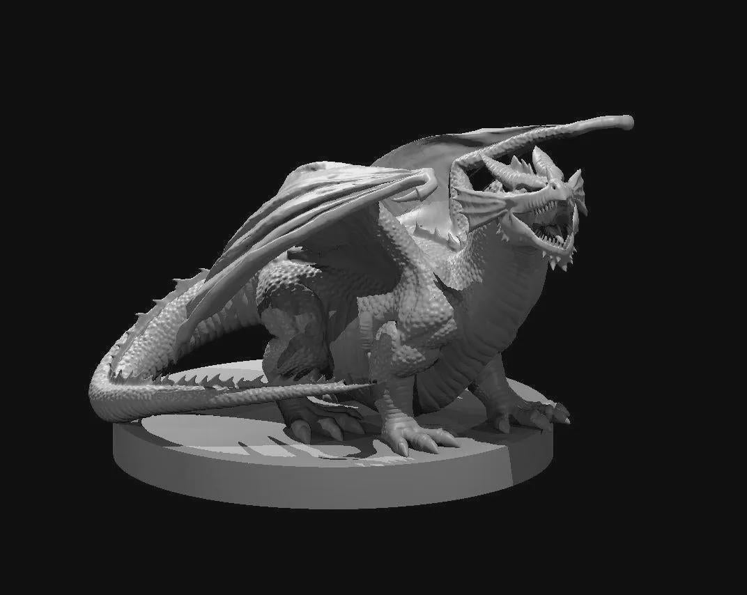 Chonky Red Dragon Adult Wyrmling miniature by MZ4250