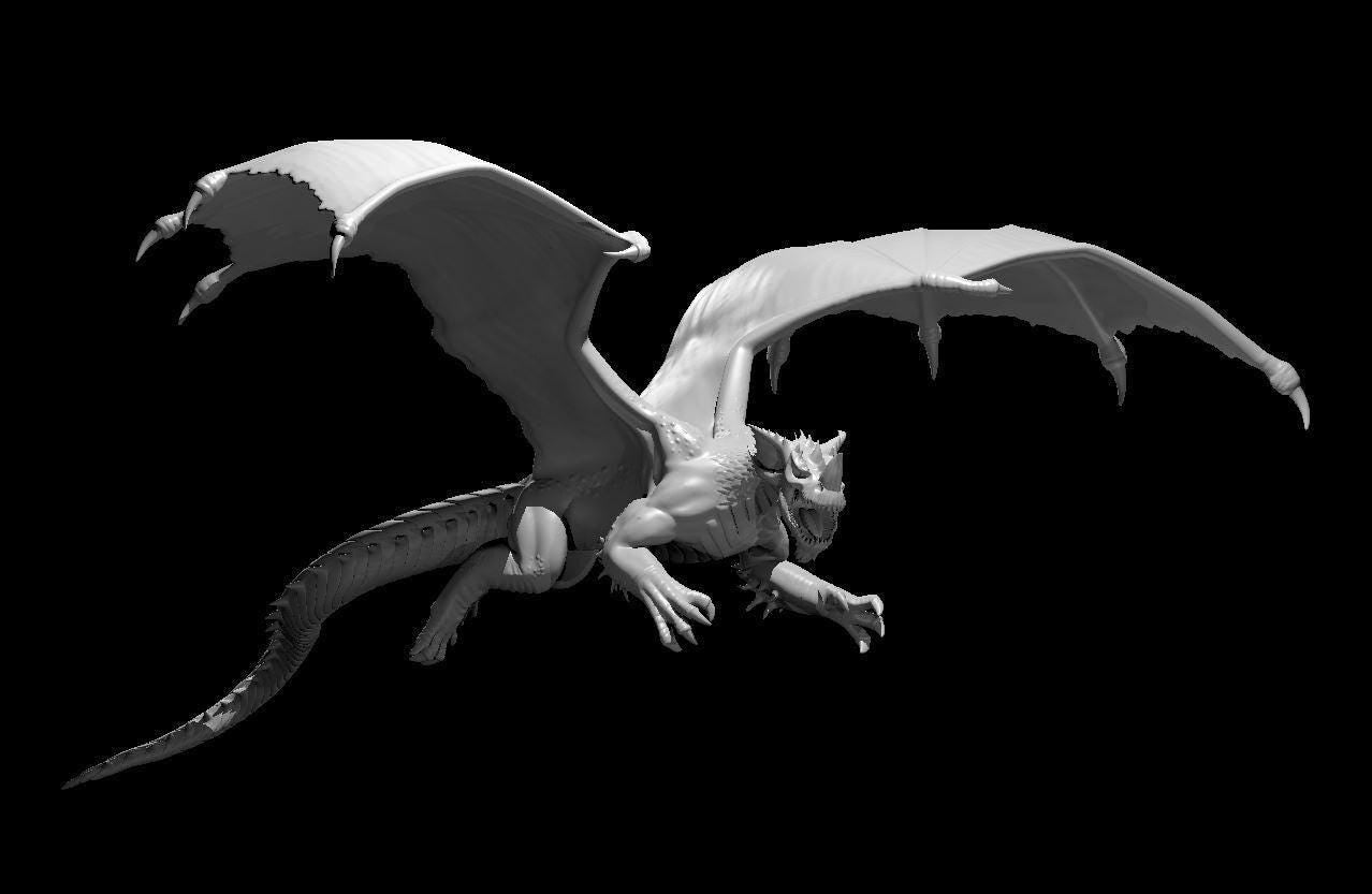 Blue Dragon Ancient Adult Young Wyrmling miniature by MZ4250