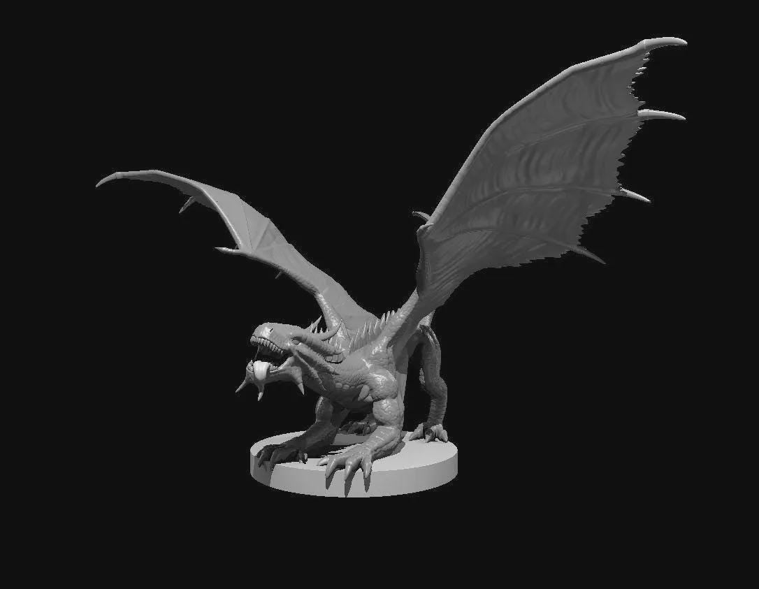 Bronze Dragon Ancient Adult Young Wyrmling miniature by MZ4250