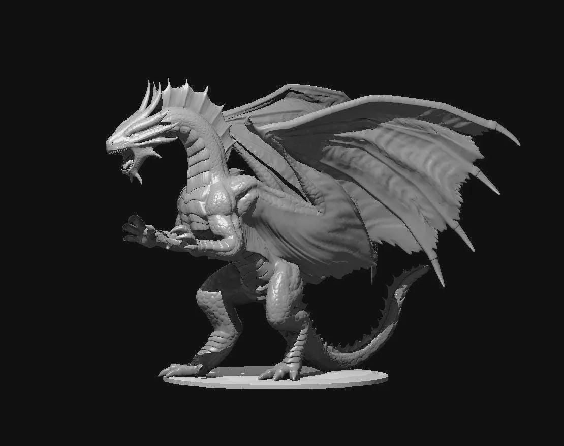 Bronze Dragon Ancient Adult Young Wyrmling miniature by MZ4250