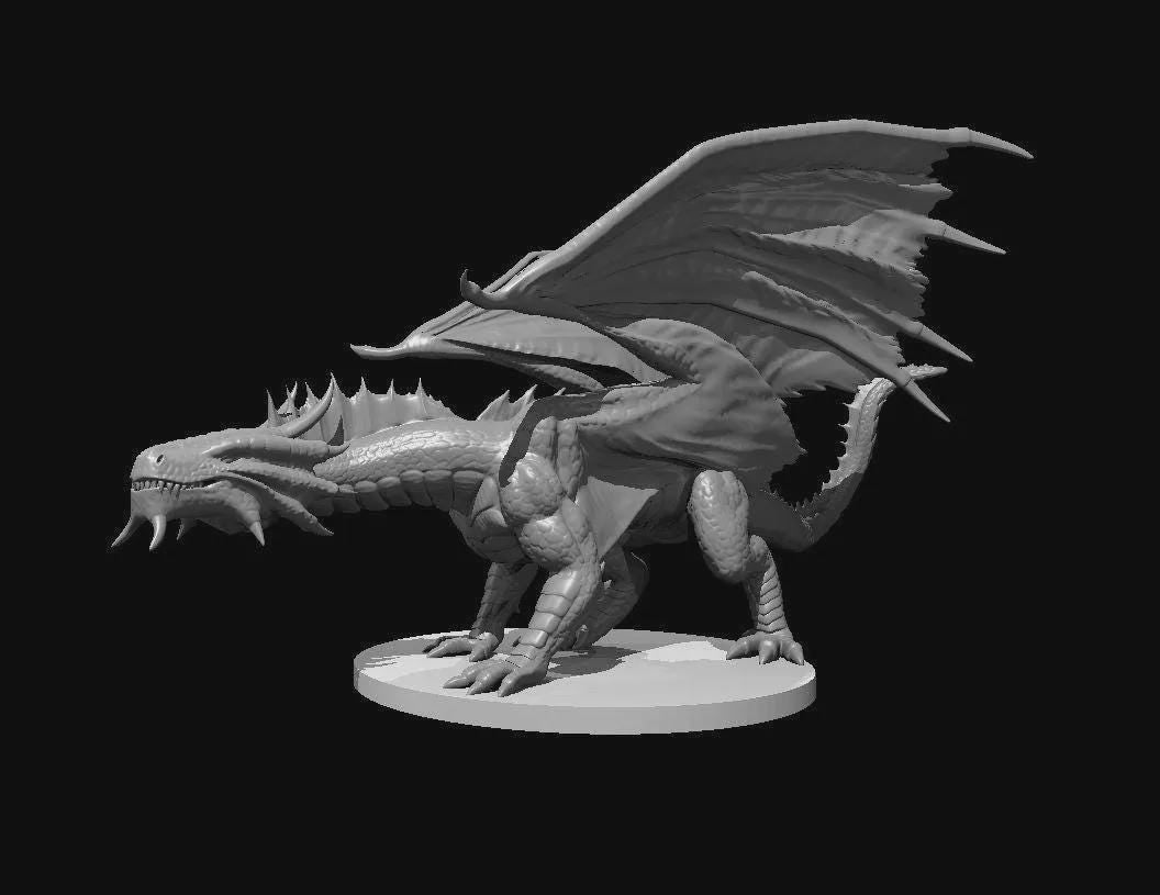 Bronze Dragon Ancient Adult Young Wyrmling miniature by MZ4250