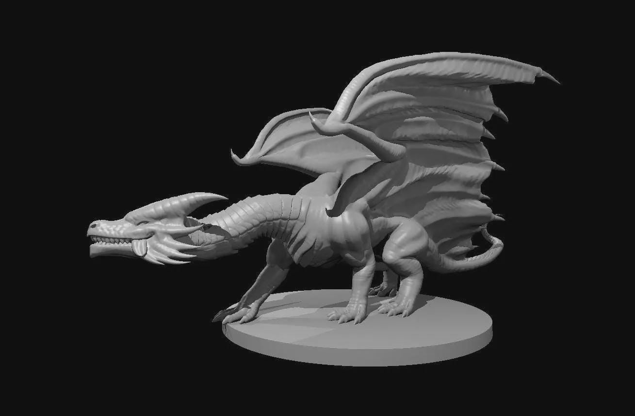 Copper Dragon Ancient Adult Young Wyrmling miniature by MZ4250