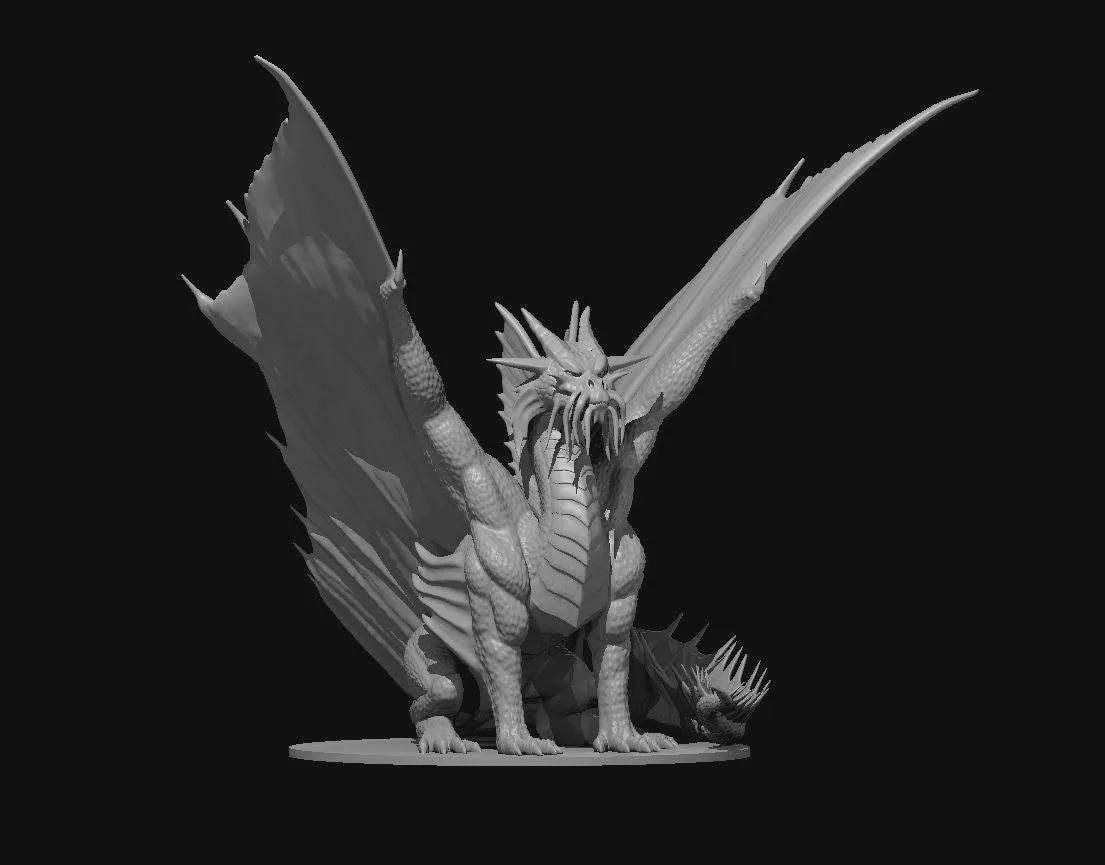 Gold Dragon Ancient Adult Young Wyrmling miniature by MZ4250