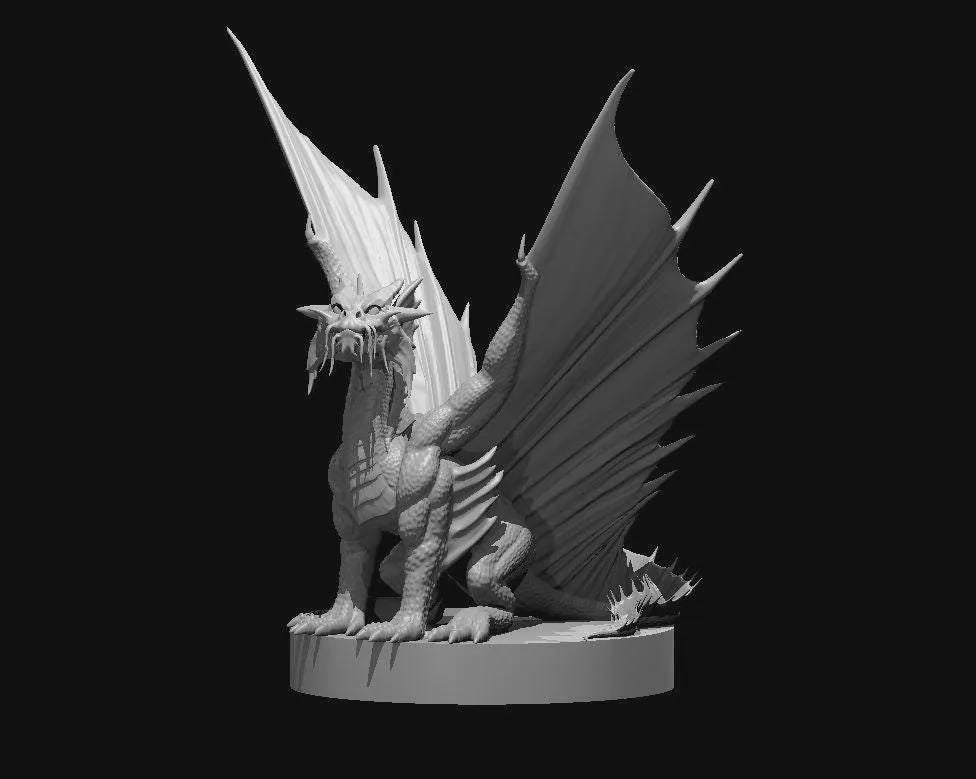 Gold Dragon Ancient Adult Young Wyrmling miniature by MZ4250
