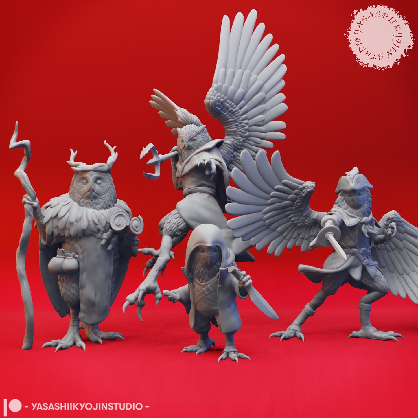 Owlin miniature by Yasashii Kyojin Studio