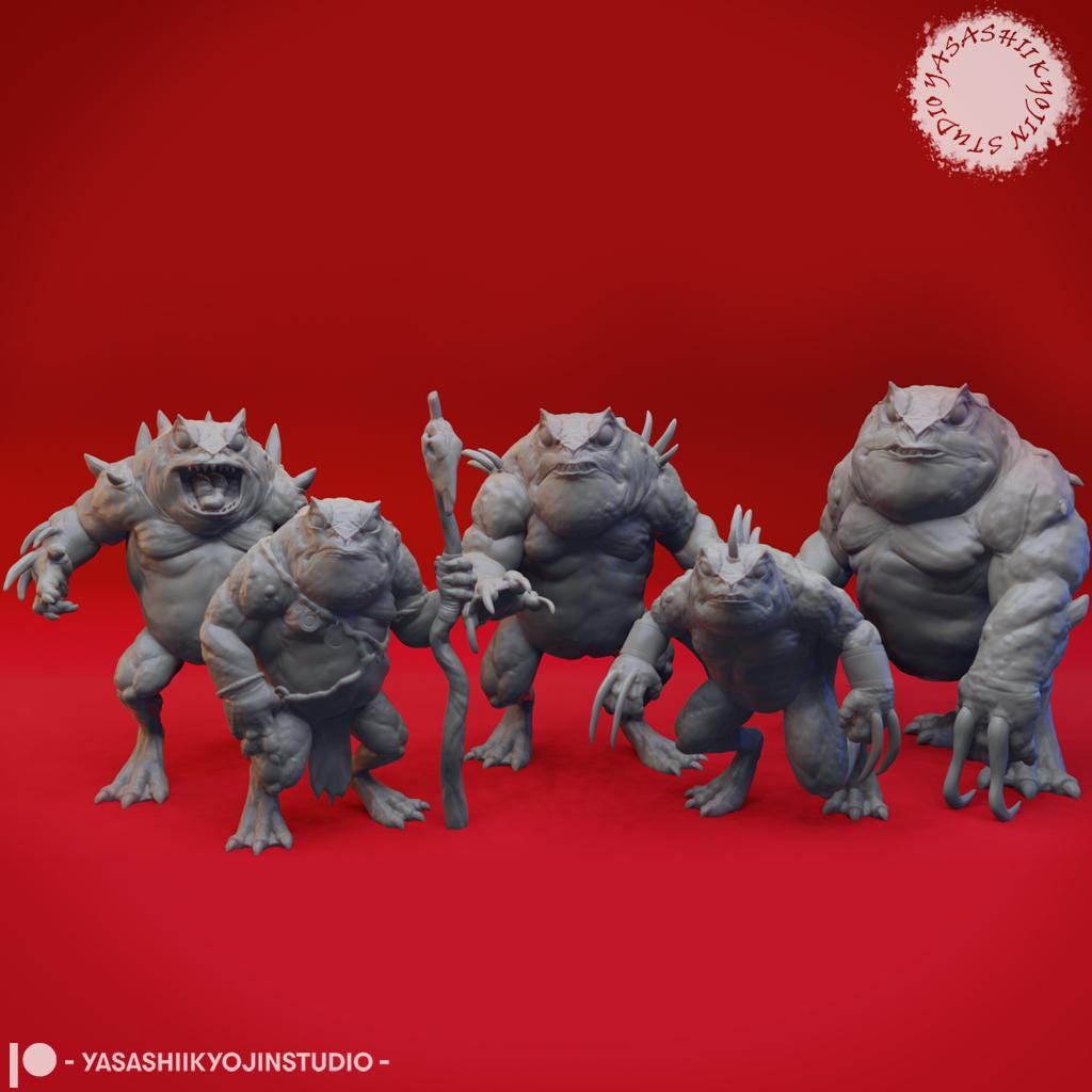 Slaad golem miniature by Yasashii Kyojin Studio