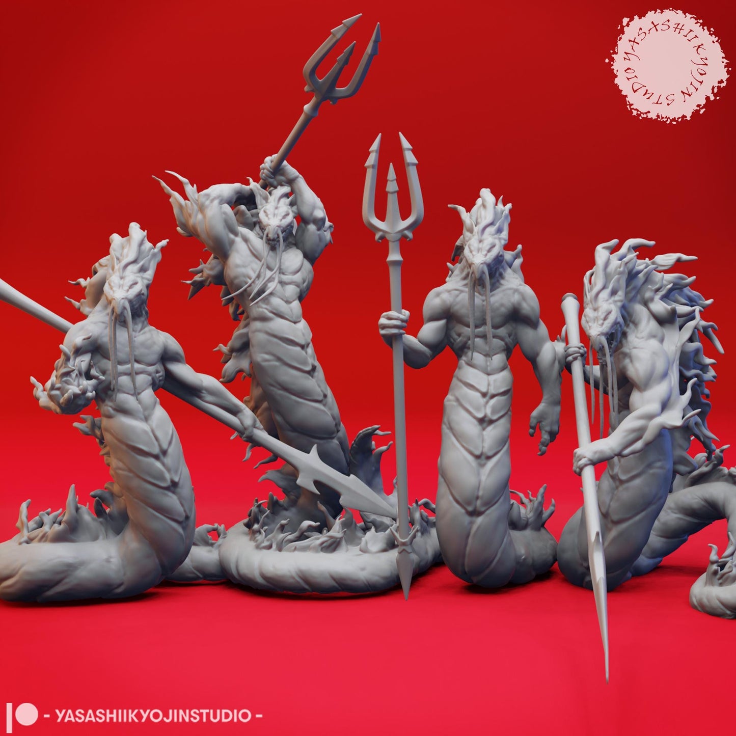 Flame Salamander miniature by Yasashii Kyojin Studio