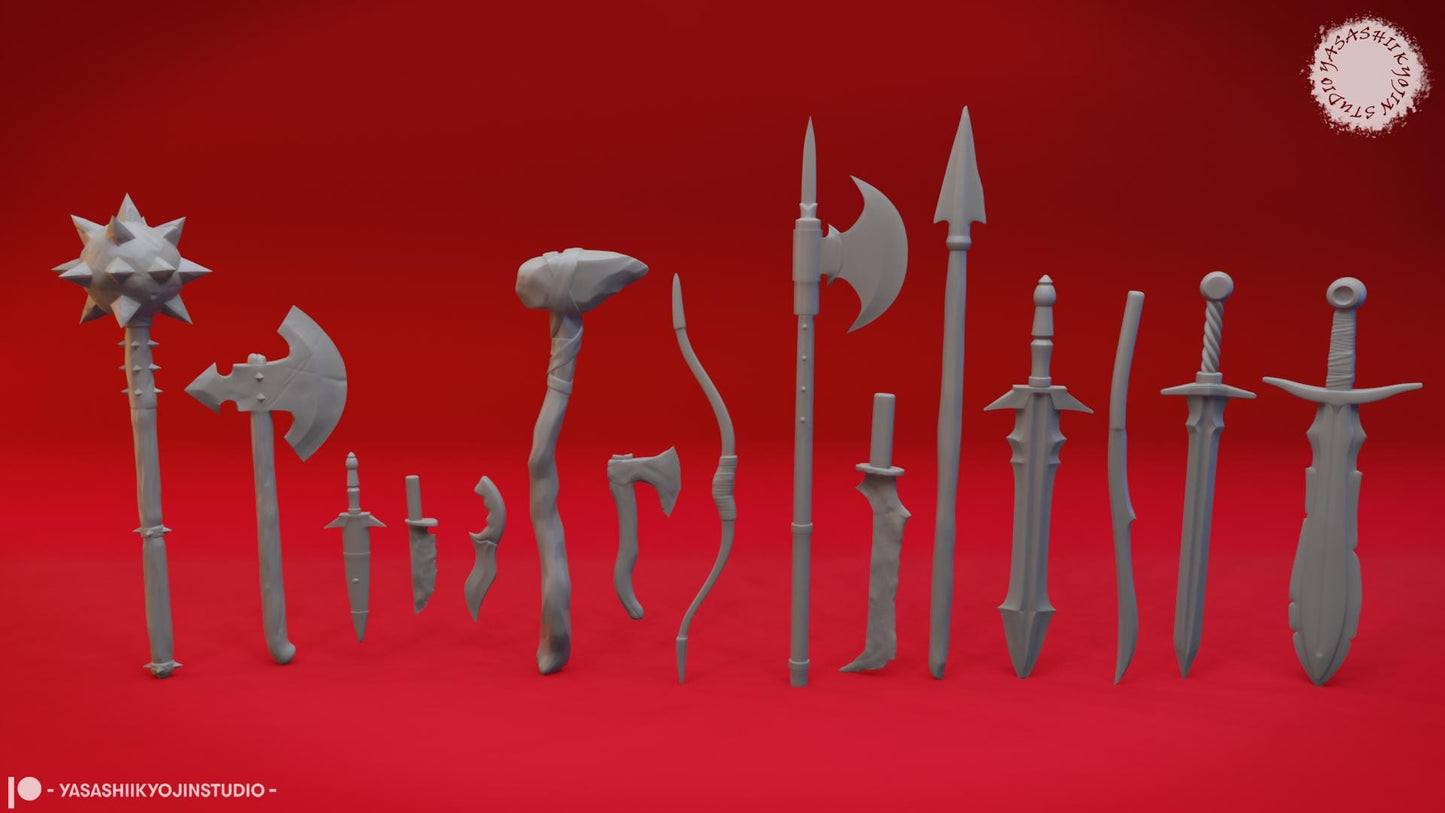 Armour and Weapons miniature by Yasashii Kyojin Studio