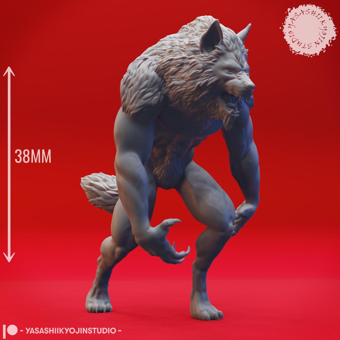 Werewolf miniature by Yasashii Kyojin Studio