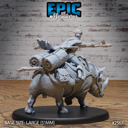 Spear Warrior and Rhino by Epic Miniatures