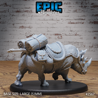 Spear Warrior and Rhino by Epic Miniatures