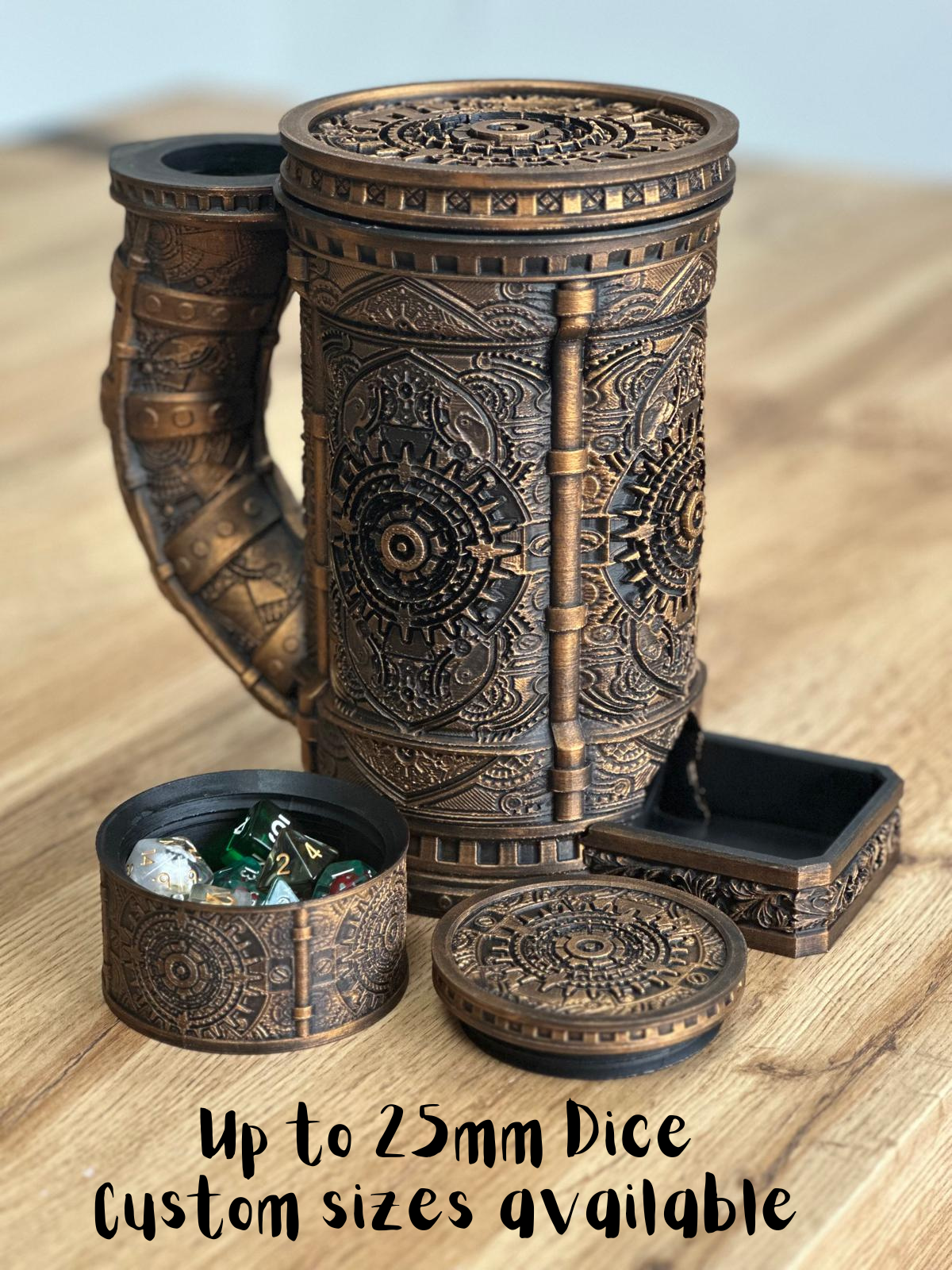 Clockwork Tankard Dice Tower and Dice Box by Fates End