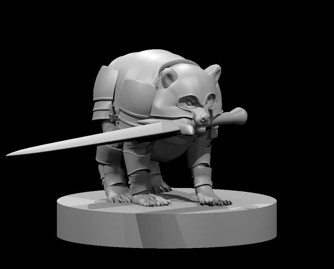 Jimothy’s Racoon Adventures miniature by MZ4250 (Wizard, Fighter, Cleric, Rogue, Normal)