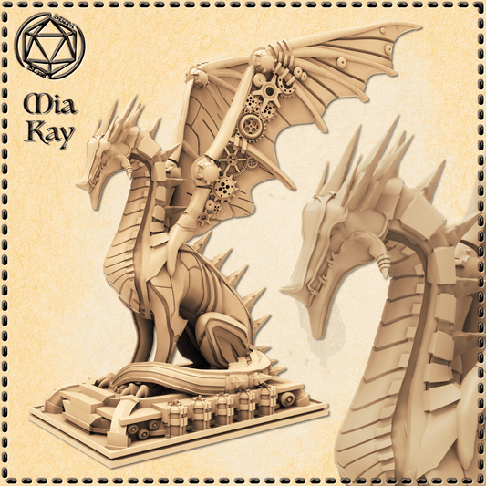 Steampunk Dragon Statue