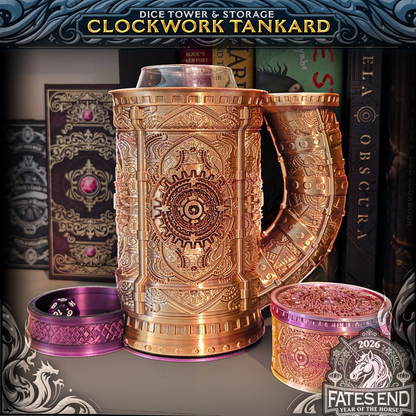 Clockwork Tankard Dice Tower and Dice Box by Fates End
