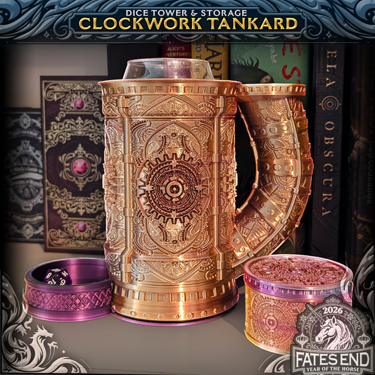 Clockwork Tankard Dice Tower and Dice Box by Fates End