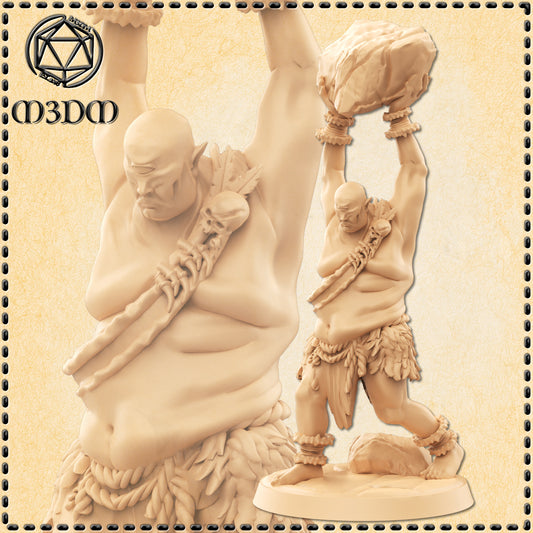 Cyclops Throwing Boulder Miniature by M3DM