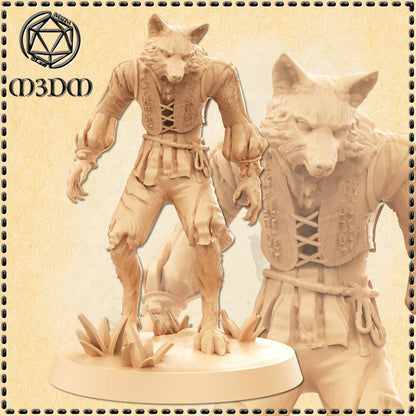Farmer Werewolf Miniature by M3DM