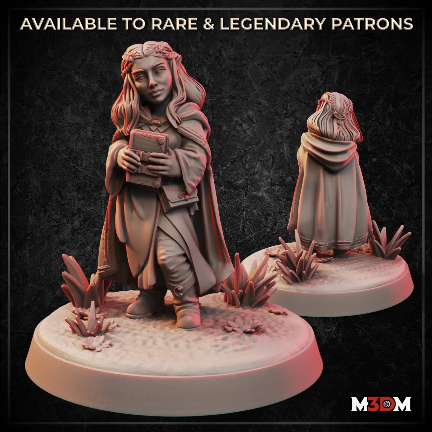 Female Halfling Wizard miniature by M3DM