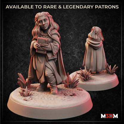 Female Halfling Wizard miniature by M3DM