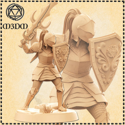 Female Knight Miniature by M3DM