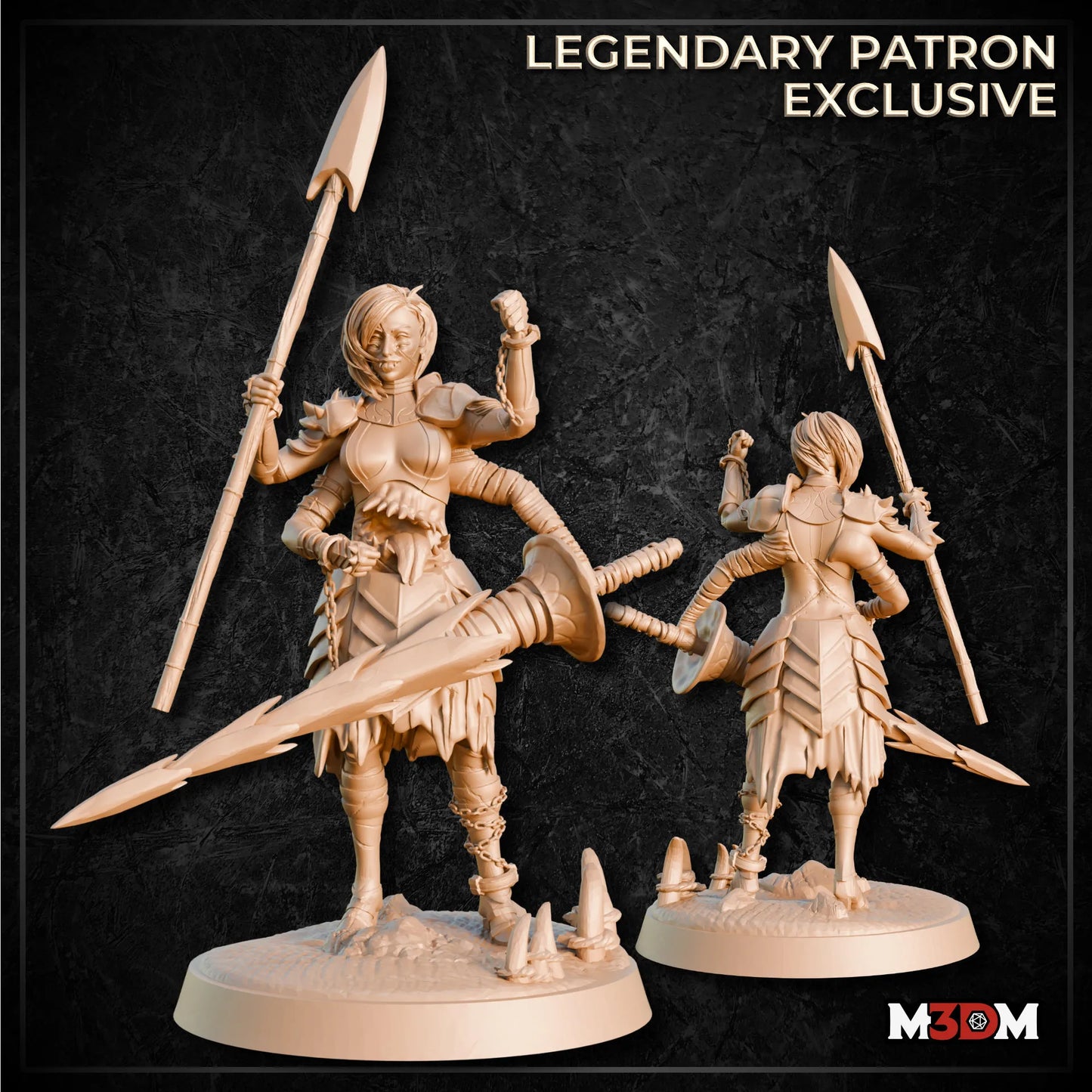 Female Undead Fighter Miniature by M3DM