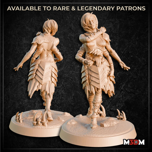 Female Undead Fighter Miniature by M3DM